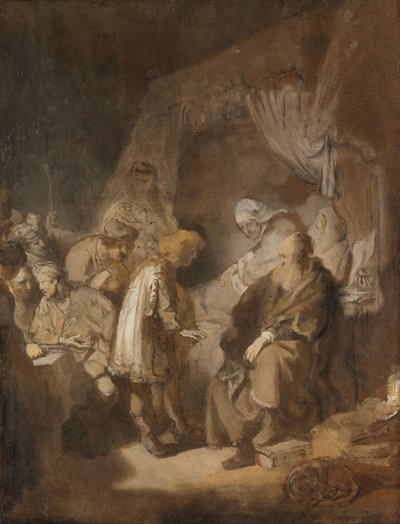 Giuseppe racconta i suoi sogni ai genitori e ai fratelli, 1633 da Rembrandt van Rijn